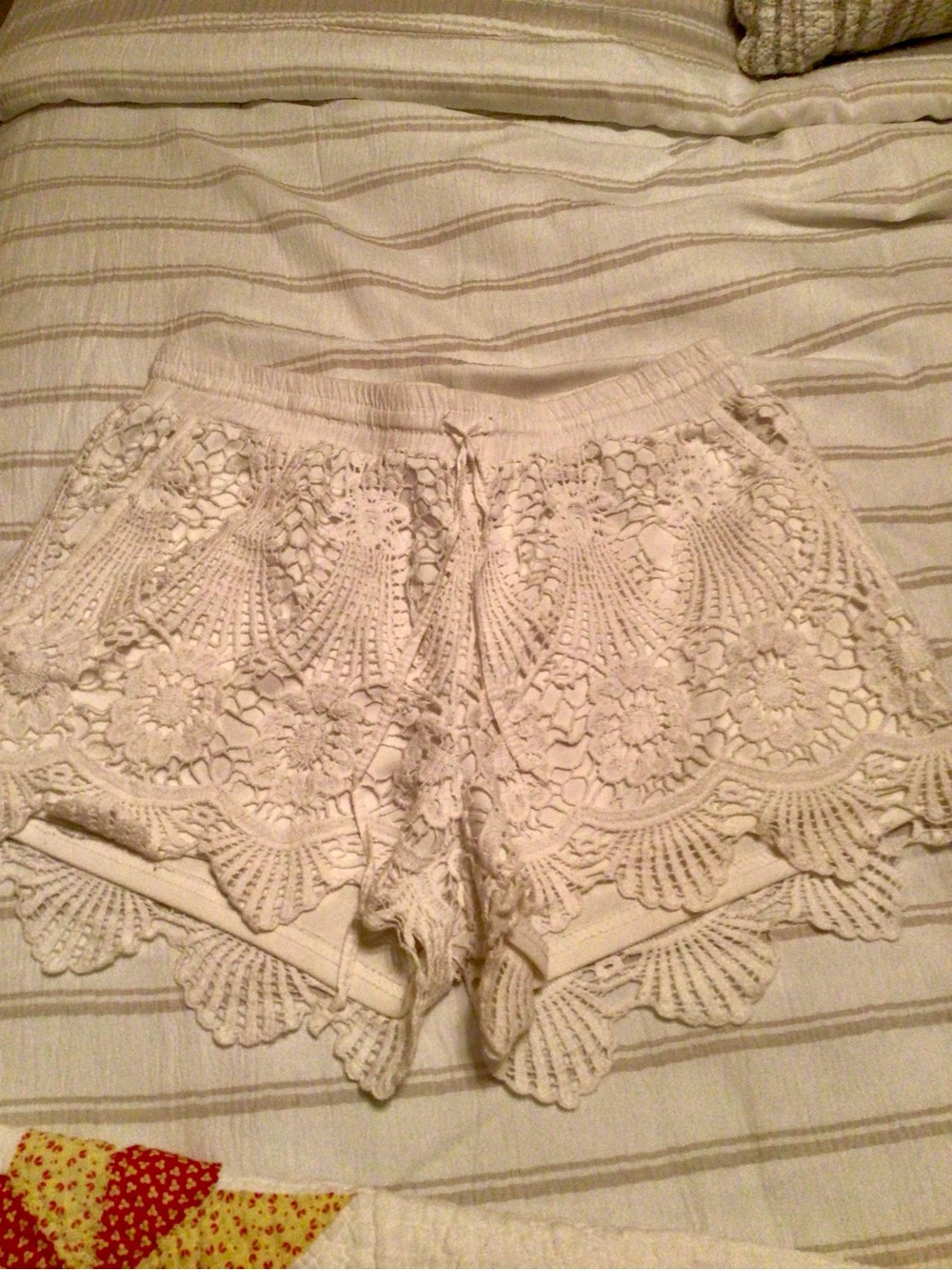 Alya Ivory Crochet Lace Skort with Scalloped Hem